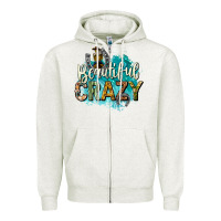 Oatmeal Heather beautiful crazy Zipper Hoodie - texasbilliewilder