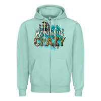 Seafoam beautiful crazy Zipper Hoodie - texasbilliewilder