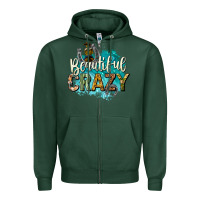 Sports Green beautiful crazy Zipper Hoodie - texasbilliewilder