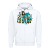 White beautiful crazy Zipper Hoodie - texasbilliewilder