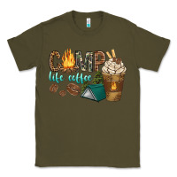 Army Green camp life coffee with coffee cup Classic Tee - texasbilliewilder