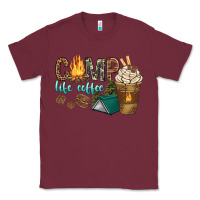 Burgundy camp life coffee with coffee cup Classic Tee - texasbilliewilder