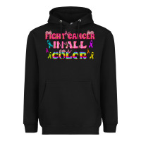 Black Fight Cancer In All Color Heavyweight Hoodie - texasbilliewilder