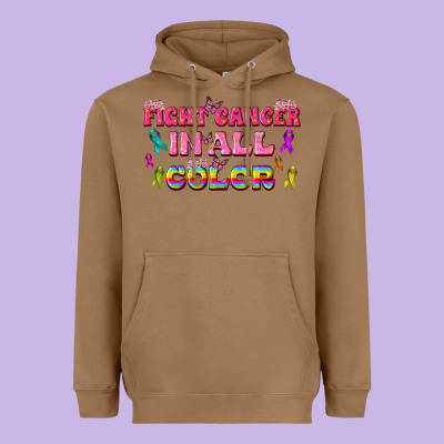 Fight Cancer In All Color Heavyweight Hoodie Designed By Texasbilliewilder