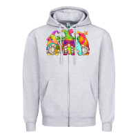 Heather Grey summer gnomes Zipper Hoodie - Zillion Design Studio