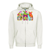 Oatmeal Heather summer gnomes Zipper Hoodie - Zillion Design Studio
