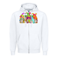 White summer gnomes Zipper Hoodie - Zillion Design Studio