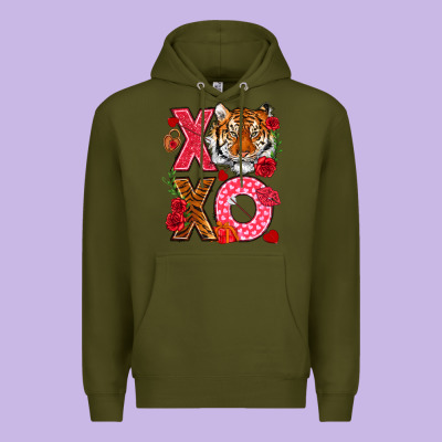 Xoxo With Tiger Premium Hoodie Designed By Nancycooperartshop