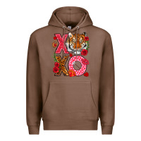 Chestnut xoxo with tiger Premium Hoodie - NancyCooperArtShop
