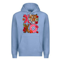 Colony Blue xoxo with tiger Premium Hoodie - NancyCooperArtShop
