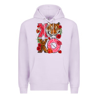 Lilac xoxo with tiger Premium Hoodie - NancyCooperArtShop