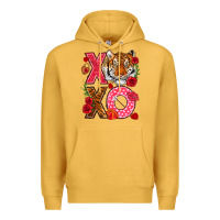 Mustard xoxo with tiger Premium Hoodie - NancyCooperArtShop