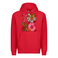 Red xoxo with tiger Premium Hoodie - NancyCooperArtShop