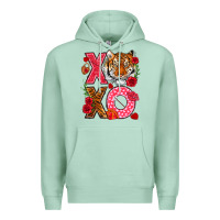 Seafoam xoxo with tiger Premium Hoodie - NancyCooperArtShop
