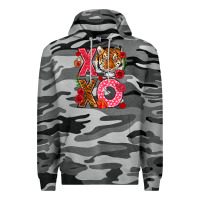 Slate Camo xoxo with tiger Premium Hoodie - NancyCooperArtShop