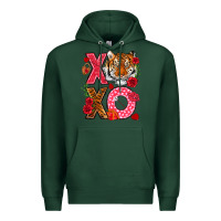 Sports Green xoxo with tiger Premium Hoodie - NancyCooperArtShop