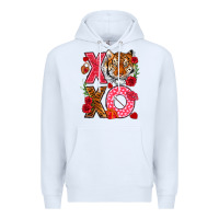 White xoxo with tiger Premium Hoodie - NancyCooperArtShop