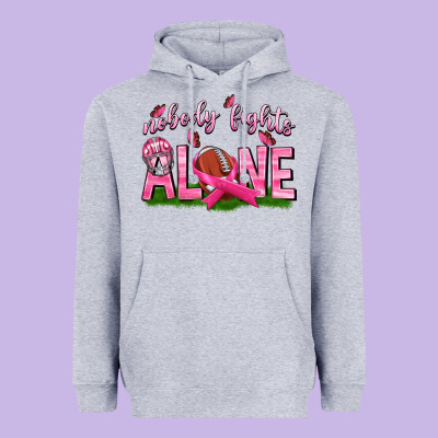 Football Nobody Fights Alone Heavyweight Hoodie Designed By Texasbilliewilder