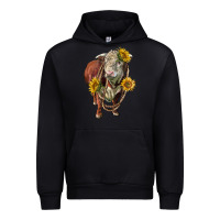 Black hereford bull rope and sunflowers Urban Hoodie - LillyAllenDesigns
