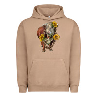 Pigment Burro hereford bull rope and sunflowers Urban Hoodie - LillyAllenDesigns