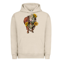 Pigment French Oak hereford bull rope and sunflowers Urban Hoodie - LillyAllenDesigns