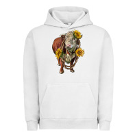 Pigment Lunar Rock hereford bull rope and sunflowers Urban Hoodie - LillyAllenDesigns