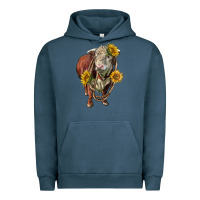 Pigment Midnight Navy hereford bull rope and sunflowers Urban Hoodie - LillyAllenDesigns