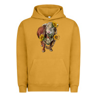 Pigment Peanut Butter hereford bull rope and sunflowers Urban Hoodie - LillyAllenDesigns