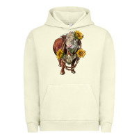 Pigment Pistachio hereford bull rope and sunflowers Urban Hoodie - LillyAllenDesigns