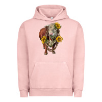Pigment Salmon hereford bull rope and sunflowers Urban Hoodie - LillyAllenDesigns
