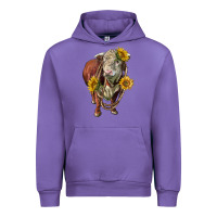 Hereford Bull Rope And Sunflowers Urban Hoodie | Teevron
