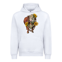 White hereford bull rope and sunflowers Urban Hoodie - LillyAllenDesigns