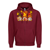 Burgundy softball gnomes Zipper Hoodie - Zillion Design Studio