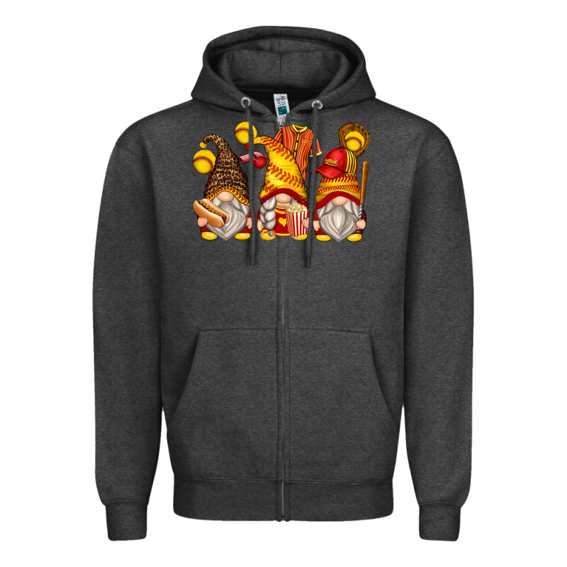 Softball Gnomes Zipper Hoodie by Zillion Design Studio | Teevron