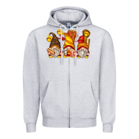 Heather Grey softball gnomes Zipper Hoodie - Zillion Design Studio