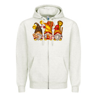 Oatmeal Heather softball gnomes Zipper Hoodie - Zillion Design Studio