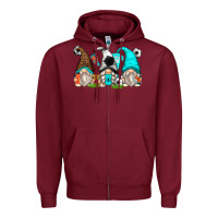Burgundy soccer gnomes Zipper Hoodie - Zillion Design Studio