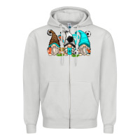 Dove Grey soccer gnomes Zipper Hoodie - Zillion Design Studio