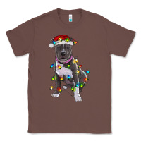 Chestnut Pitbull With Christmas Lights Classic Tee - RanaPortraitStore