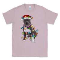 Lilac Pitbull With Christmas Lights Classic Tee - RanaPortraitStore