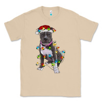 Mushroom Pitbull With Christmas Lights Classic Tee - RanaPortraitStore