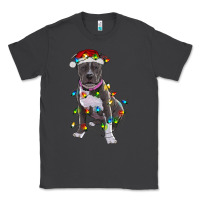 Smoke Pitbull With Christmas Lights Classic Tee - RanaPortraitStore