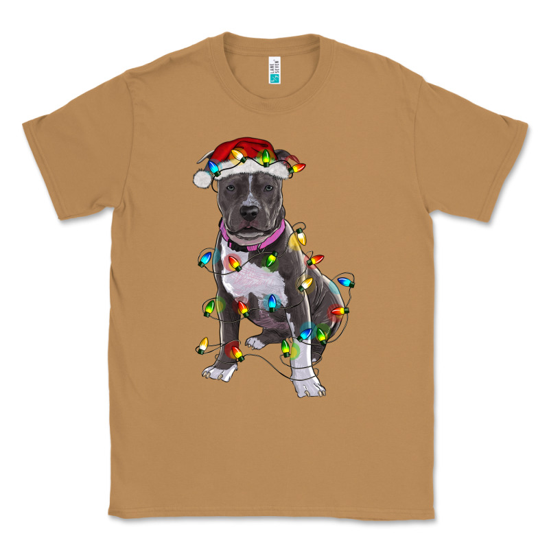 Pitbull With Christmas Lights Classic Tee by RanaPortraitStore | Teevron