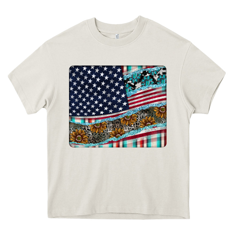 American Flag Mouse Pad Heavy Core Tee by CowhideDigitalArt | Teevron