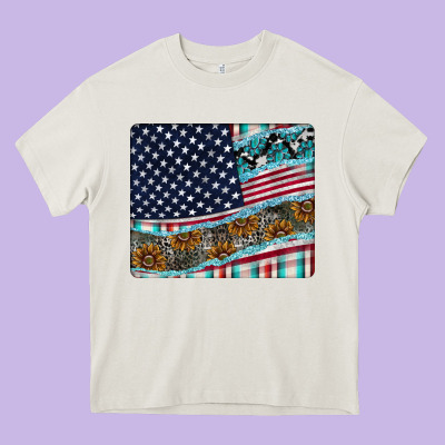 American Flag Mouse Pad Heavy Core Tee Designed By Cowhidedigitalart