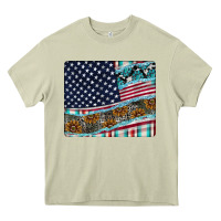 Mossy American Flag Mouse Pad Heavy Core Tee - CowhideDigitalArt