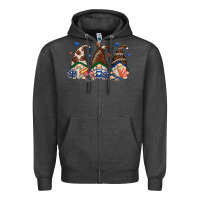 Charcoal Heather football gnomes Zipper Hoodie - Zillion Design Studio