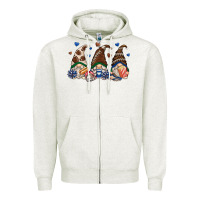 Oatmeal Heather football gnomes Zipper Hoodie - Zillion Design Studio