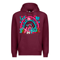Burgundy xo xo rainbow valentine Premium Hoodie - NancyCooperArtShop