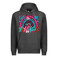 Charcoal Heather xo xo rainbow valentine Premium Hoodie - NancyCooperArtShop